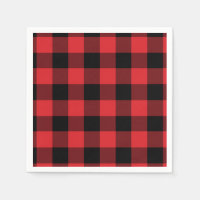 Motif de chèque de Buffalo rouge et noir