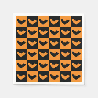 Serviette En Papier Motif de chèques d'Halloween avec chauves-souris