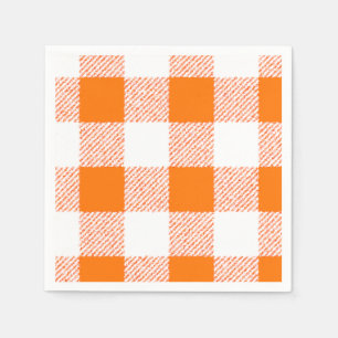 Serviette En Papier Motif de chèques En vichy orange