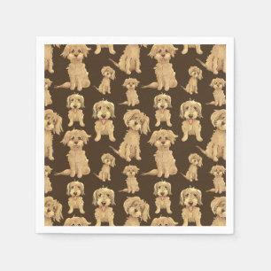 Serviette En Papier Motif de chien Brown labradoodle doré