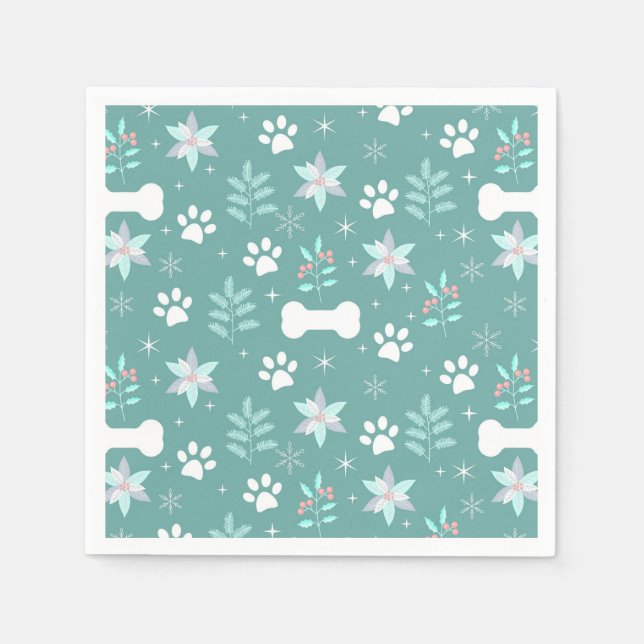 Serviette En Papier Motif de chiens et d'os de vacances (Devant)