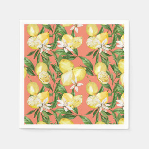 Serviette En Papier Motif de citrons et citrons d'été