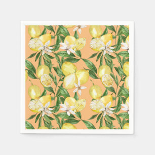 Serviette En Papier Motif de citrons et citrons d'été