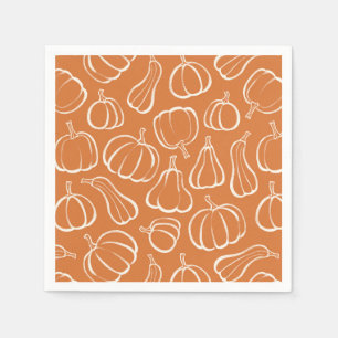 Serviette En Papier Motif de citrouille orange automne Halloween fête
