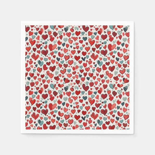 Serviette En Papier Motif de coeur (Devant)