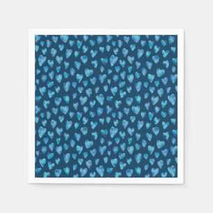 Serviette En Papier Motif de cœur bleu foncé