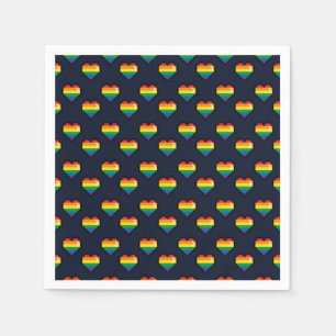Serviette En Papier Motif de coeur Rainbow 8 Bit