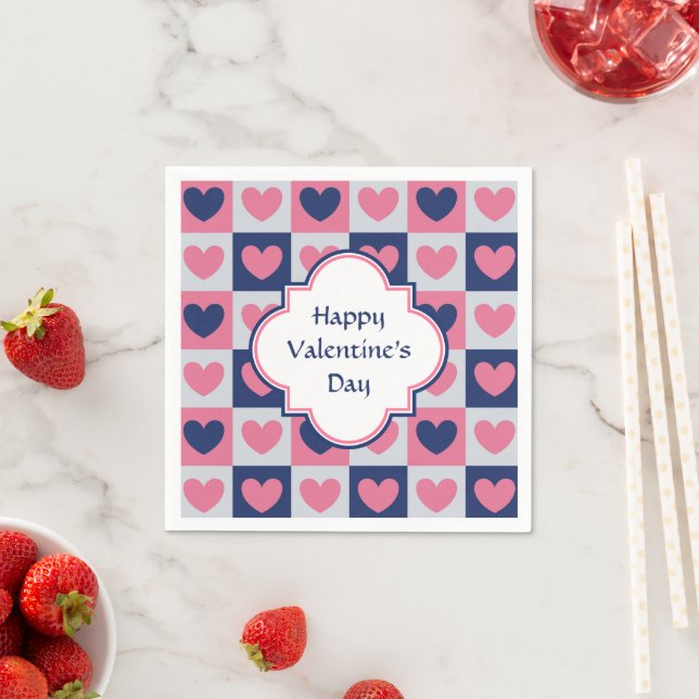 Serviette En Papier Motif de coeur Valentine (En situation)