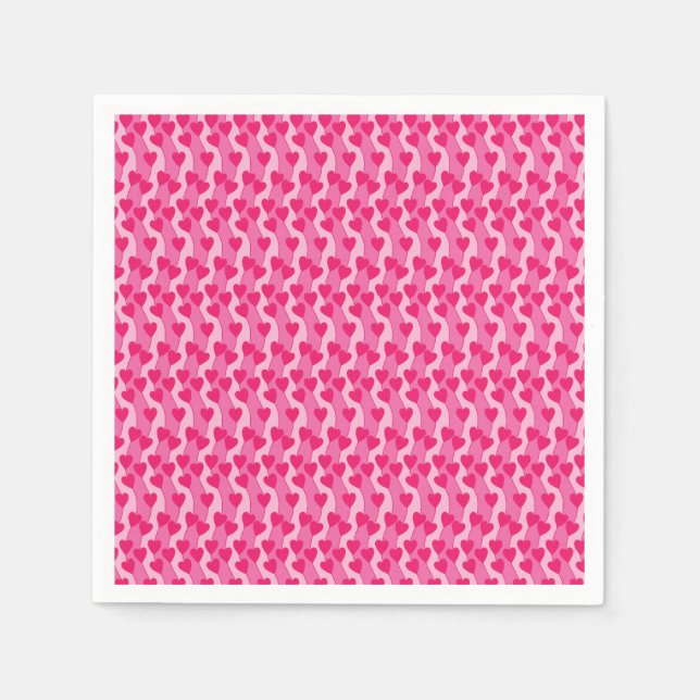 Serviette En Papier Motif de cœurs roses mignons (Devant)