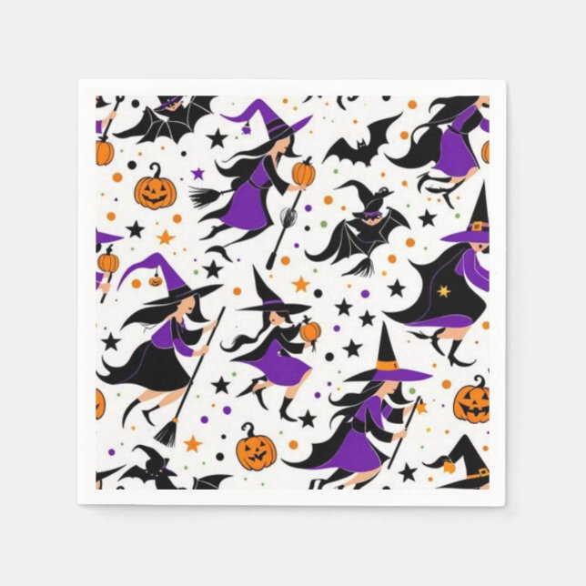 Serviette En Papier Motif de compilation sorcière fou (Devant)
