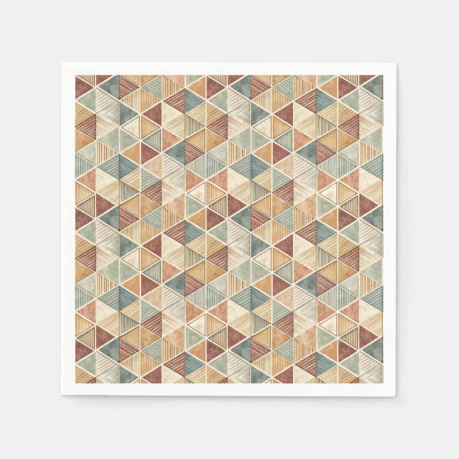 Serviette En Papier Motif de conception de triangle géométrique abstra (Devant)