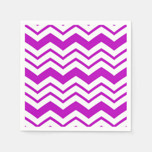 Serviette En Papier Motif de conception de zigzag chevron blanc violet