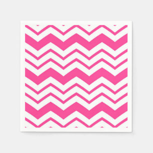 Serviette En Papier Motif de conception en chevron zigzag blanc rose