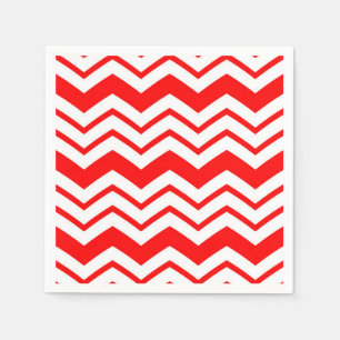 Serviette En Papier Motif de conception en chevron zigzag blanc rouge 