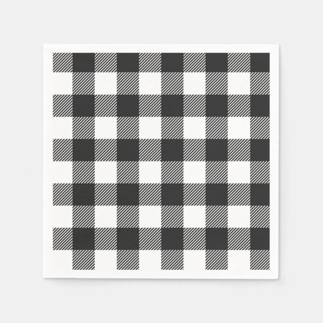 Serviette En Papier Motif de contrôle du bison noir (Devant)