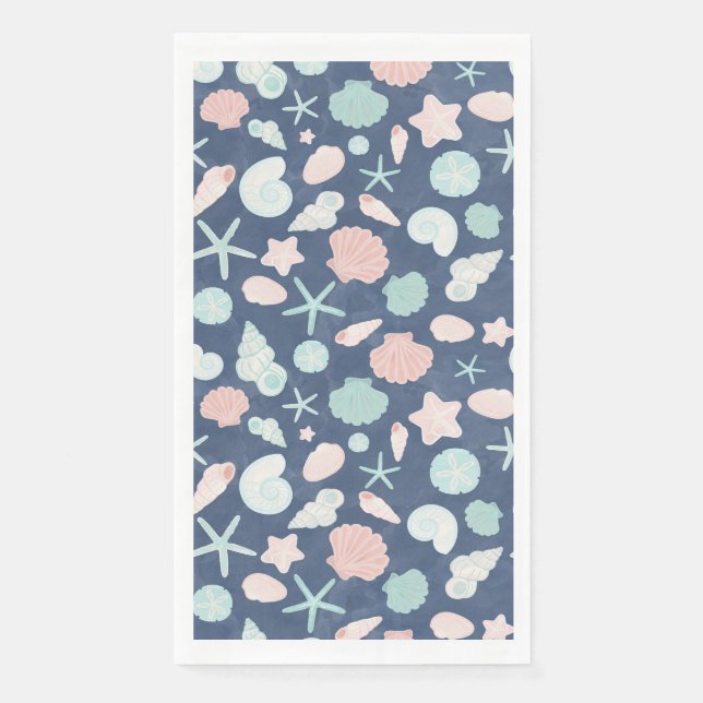 Serviette En Papier motif de coquillages (Devant)