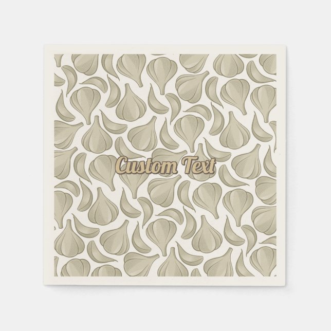 Serviette En Papier Motif de coupe d'ail (Devant)