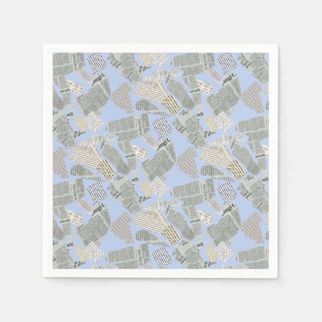 Serviette En Papier Motif de coupure de journal 01x4.b (Devant)