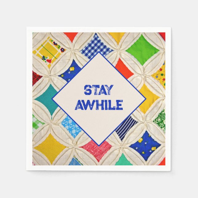 Serviette En Papier Motif de courtepointe de la fenêtre de la cathédra (Devant)