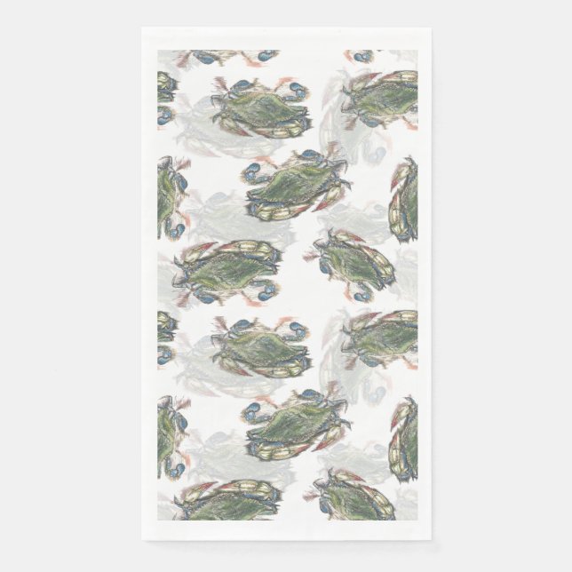 Serviette En Papier Motif de crabe bleu (Devant)
