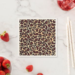 Serviette En Papier Motif de crème Brown de peau de léopard -