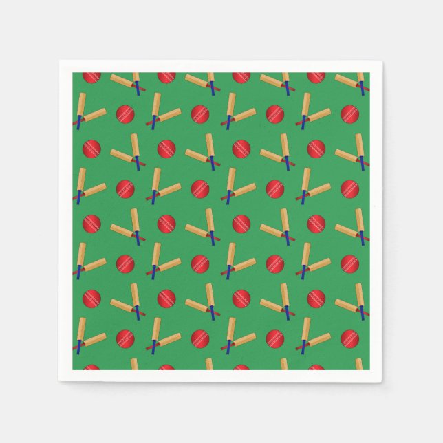 Serviette En Papier Motif de cricket vert (Devant)