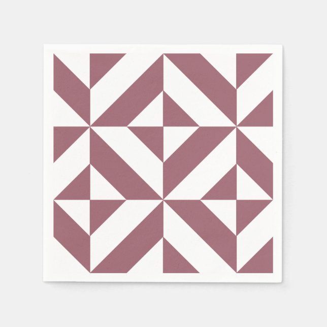 Serviette En Papier Motif de déco géométrique Plum (Devant)