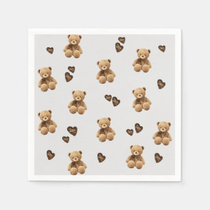 Serviette En Papier motif de dessin animé d'ours mignon