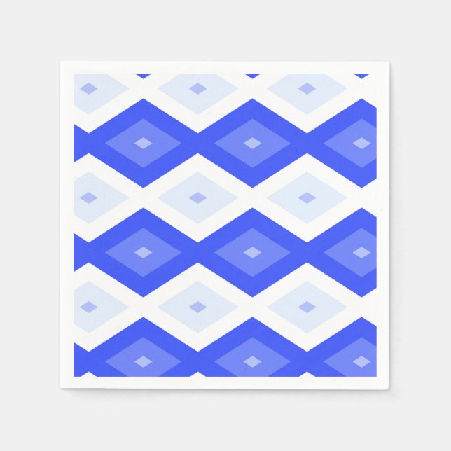 Serviette En Papier Motif de diamant bleu royal (Devant)