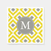 Motif de diamants de l'Ikat jaune et gris monogram