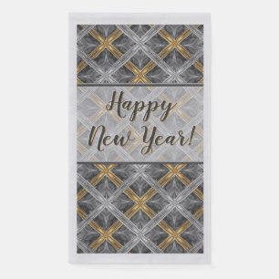 Serviette En Papier Motif de diamants Lacés d'or, d'argent et gris