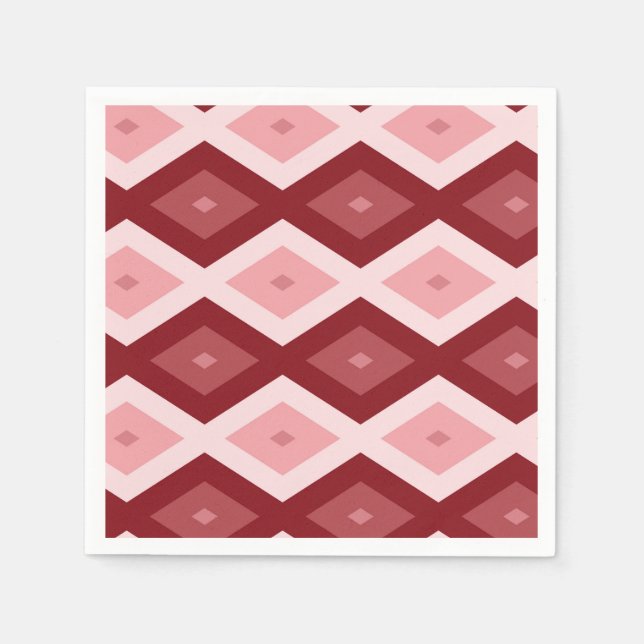 Serviette En Papier Motif de diamants rouges (Devant)