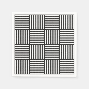 Serviette En Papier Motif DE DIAMONDE NOIR ET BLANC D'ORIGINE