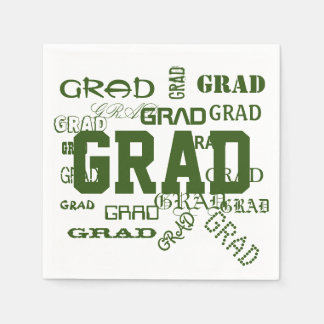 Serviette En Papier Motif de diplôme Vert Blanc Couleurs de l'école