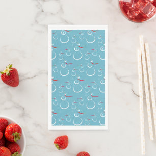 Serviette En Papier Motif de famille de bonhomme de neige cyan hiverna