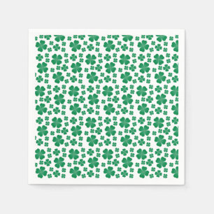 Serviette En Papier Motif de fermeture à quatre feuilles vert