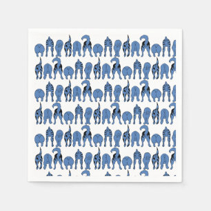 Serviette En Papier Motif de fesses de chien bleu