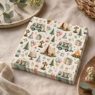 Serviette En Papier Motif de fête d'anniversaire de joyeux campeur mig