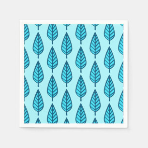 Serviette En Papier Motif de feuille de hêtre - Nuances de bleu ciel