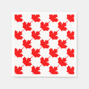 Serviette En Papier Motif de feuille d'érable rouge du Canada