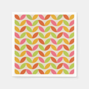 Serviette En Papier Motif de feuilles colorées minimaliste du milieu d