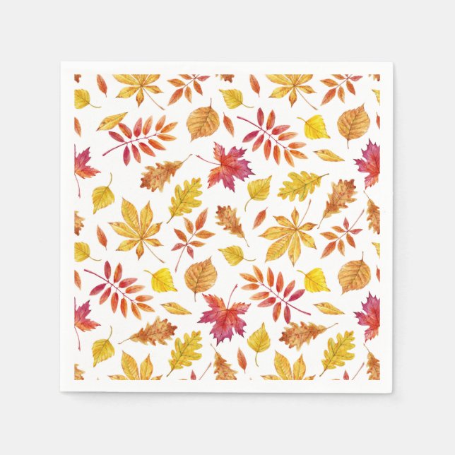 Serviette En Papier Motif de feuilles d'automne rustique pour Thanksgi (Devant)
