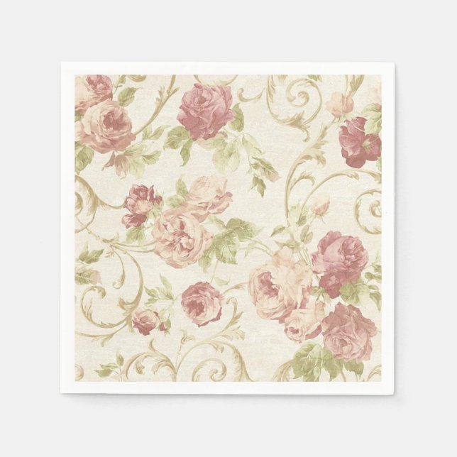 Serviette En Papier Motif de fleurs (Devant)