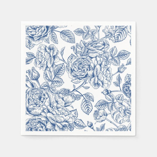 Serviette En Papier Motif de fleurs (Devant)