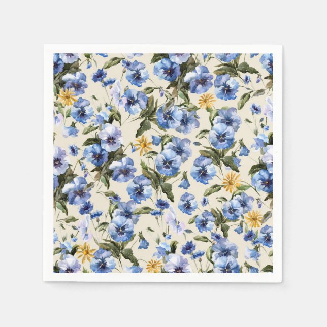 Serviette En Papier Motif de fleurs (Devant)