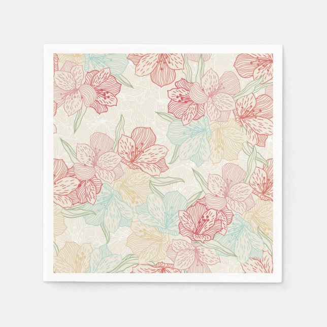 Serviette En Papier Motif de fleurs (Devant)