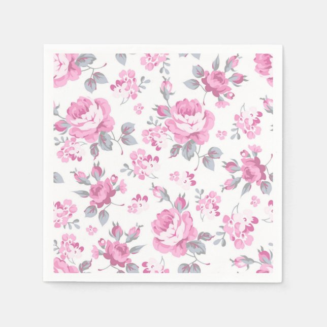 Serviette En Papier Motif de fleurs (Devant)