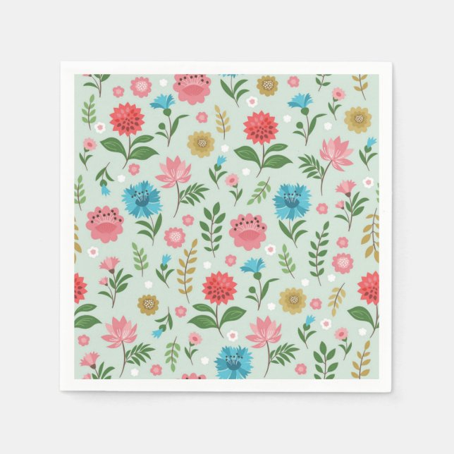 Serviette En Papier Motif de fleurs (Devant)