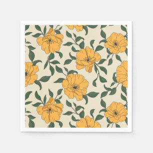 Serviette En Papier Motif de fleurs de crapaud orange