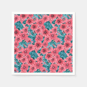 Serviette En Papier Motif de fleurs de pétunia rouge